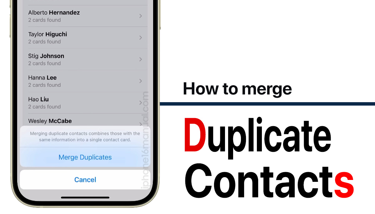 How to Merge Duplicate Contacts on iPhone