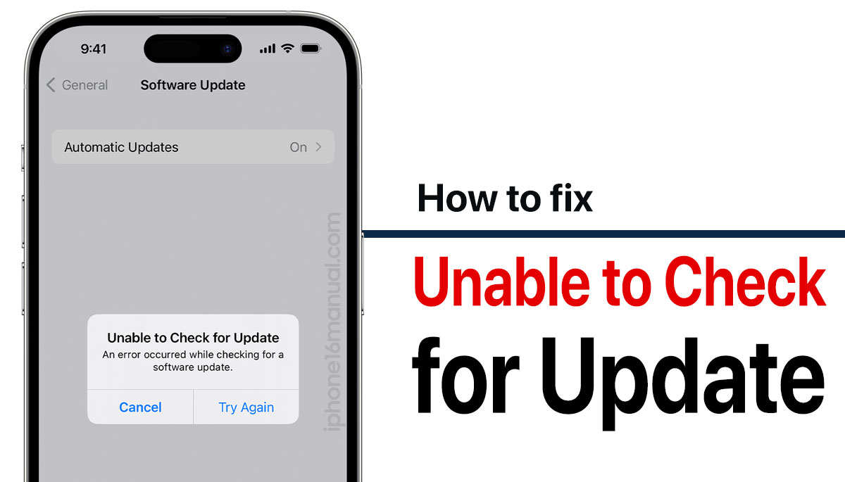 unable to check for update on iphone 